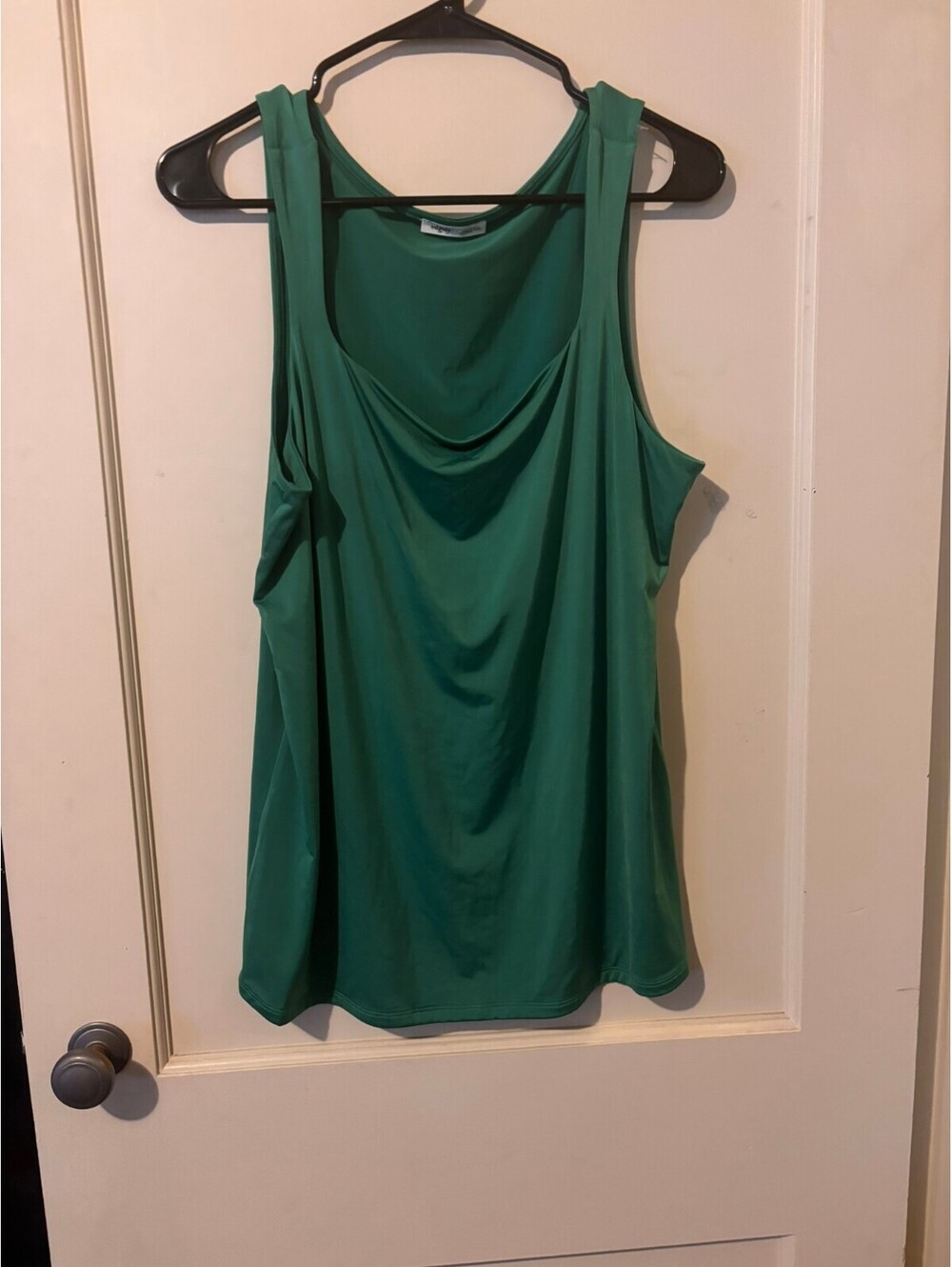 Green Sleeveless Draped Neck Top